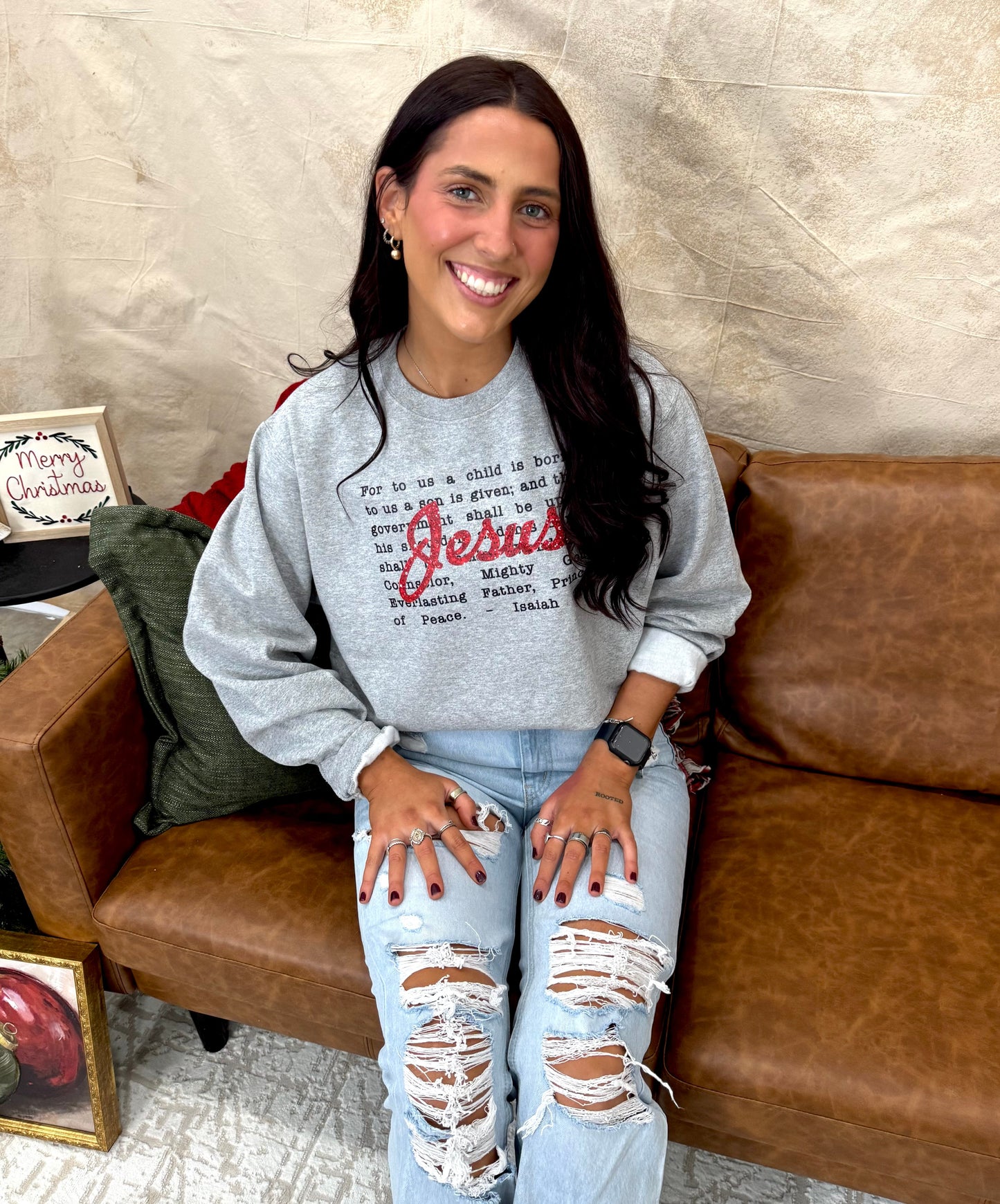 Faux Glitter Jesus Graphic Tee or Sweatshirt