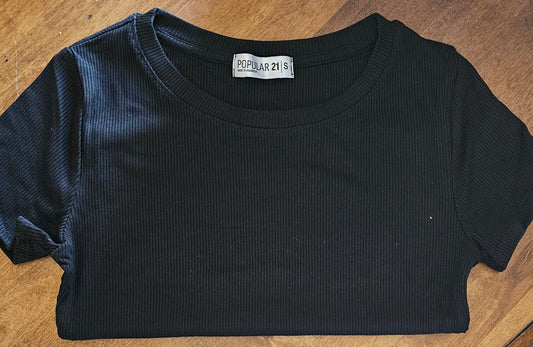 Black Ribbed Crop