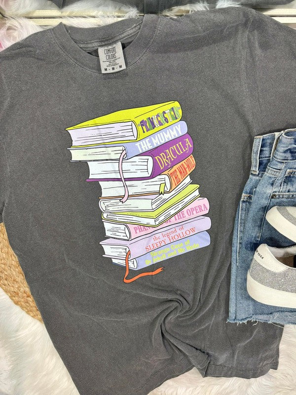 Halloween Story Book Stack Tee