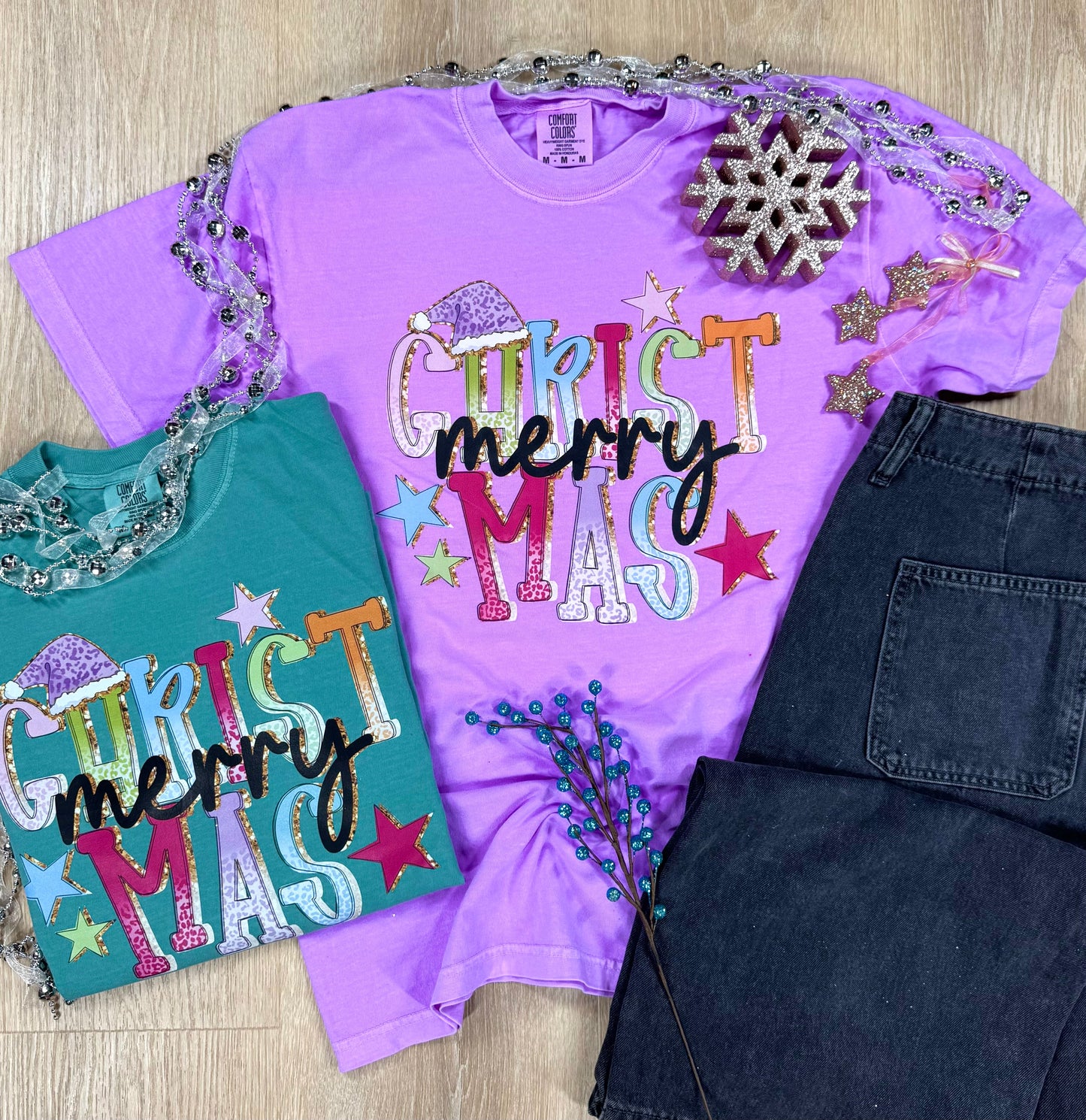 Leopard Christmas Graphic Tees