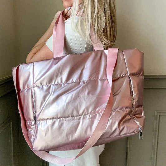 Wet/Dry Weekender Puffer Bag Pink