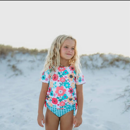Gingham and Floral 2 Piece Swim
