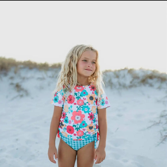 Gingham and Floral 2 Piece Swim