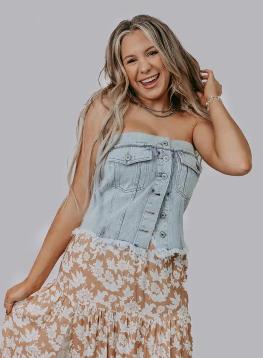Georgia Denim Top