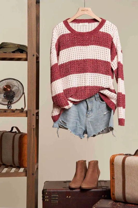 Edith Pullover Sweater Rust/Cream