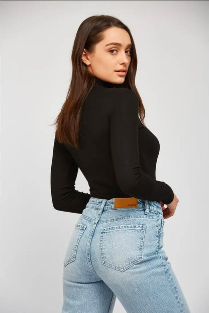 Micah Denim High Rise Straight Leg Argentinian Blue