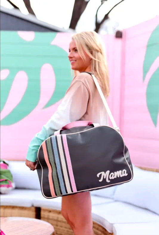 Mama Charcoal Stripe Duffle