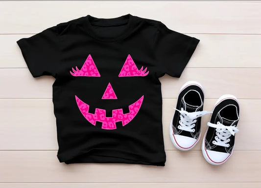 Pink Leopard Pumpkin Face Girl's